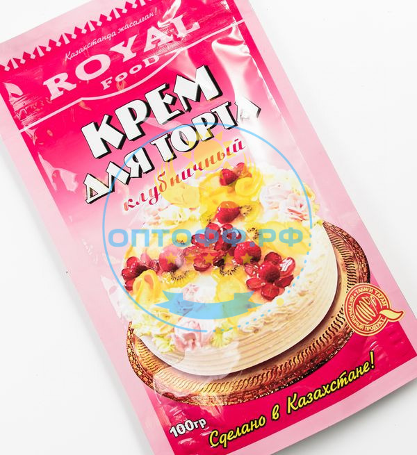 Роял Крем для торта 100гр клубничный, дойпак (кор*50)