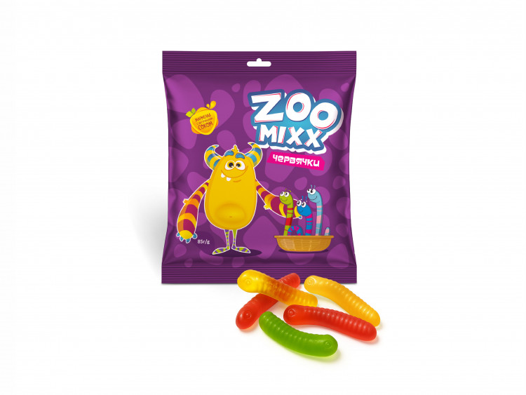 Рахат Мармелад ZooMixx Червячки 85гр (кор*30)