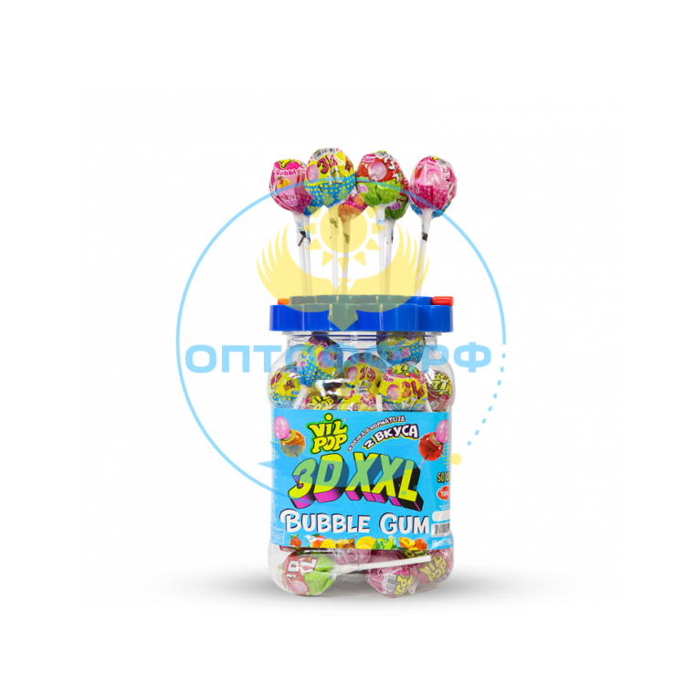 ЯКАР Карамель на палочке Vilpop 3D XXL 30 гр (стойка 60 шт) (кор*3)