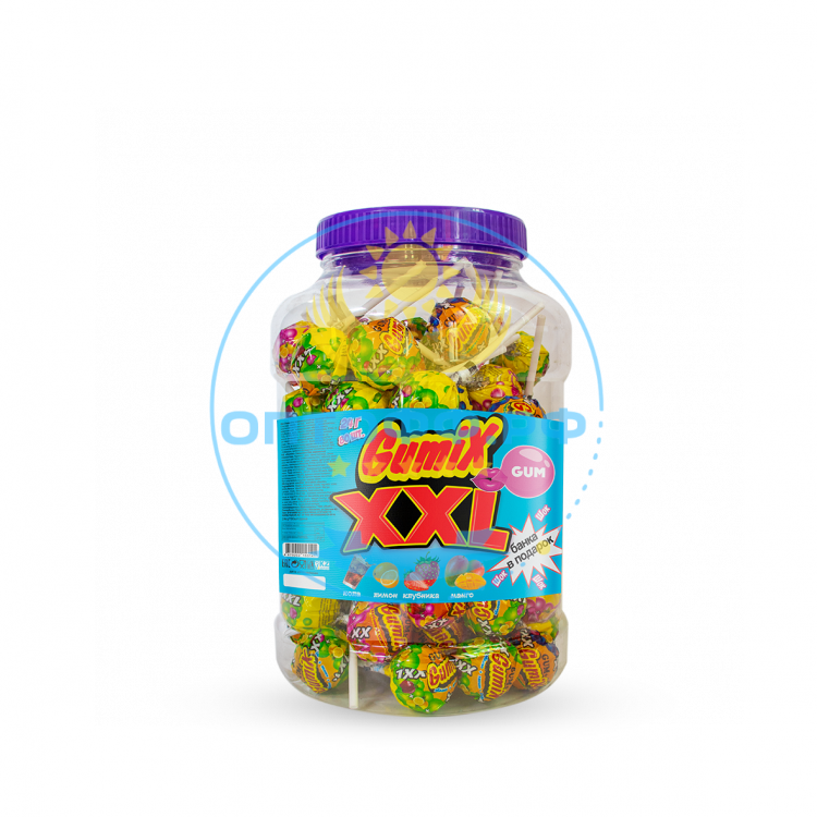 ЯКАР Карамель на палочке Gumix XXL 24 гр (банка 80 шт) (кор*6)