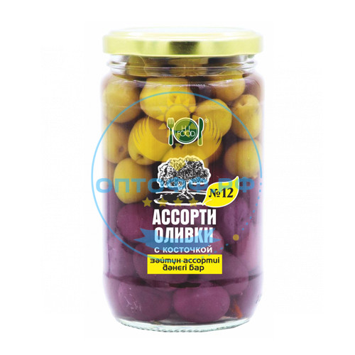 HiFood Оливки с косточкой Ассорти №12 / 350гр (упак*11)