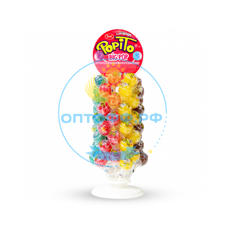ЯКАР Карамель на палочке Popito Big Pop 30 гр (стойка 60 шт) (кор*3)
