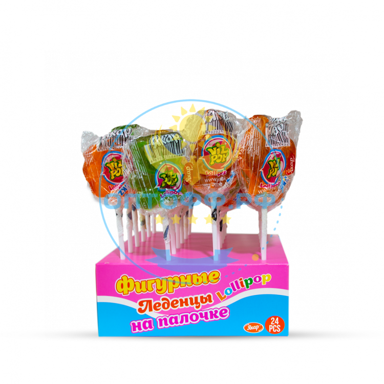 ЯКАР Карамель на палочке Vilpop Lollipop Фигурные 30 гр (шоубокс 24 шт) (кор*6)
