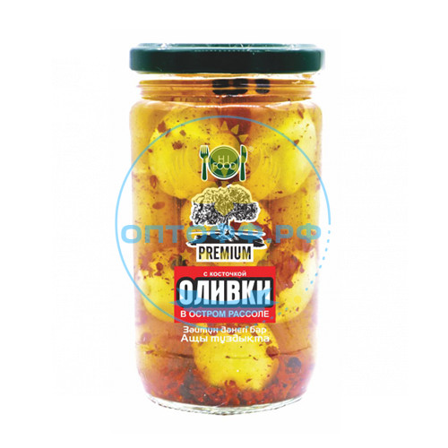 HiFood Оливки Премиум с косточкой в остром рассоле 350гр (упак*11)