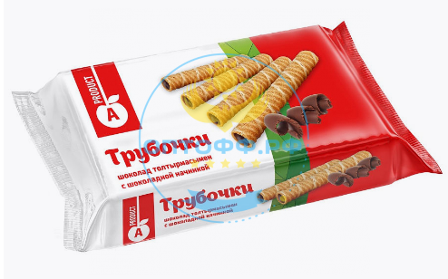 Алматинский продукт Вафельные трубочки с шоколадной начинкой 300гр (кор*12)
