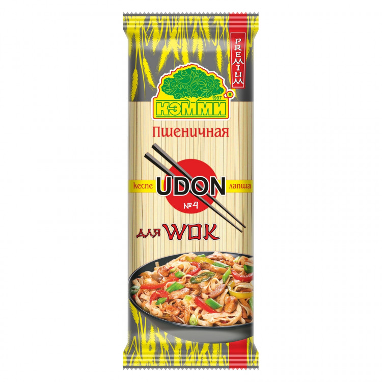 Кемми Лапша пшеничная PREMIUM UDON №4 для WOK  250гр (кор*30)
