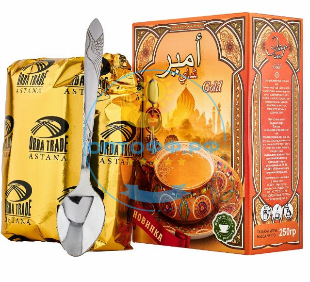 Чай Эмир Голд 250 гр с ложкой (кор*32)