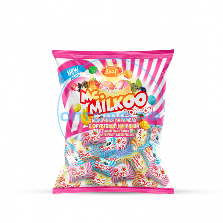 ЯКАР молочная карамель с фрукт. начинкой Mc.Milkoo флоупак 1 кг (кор*6)