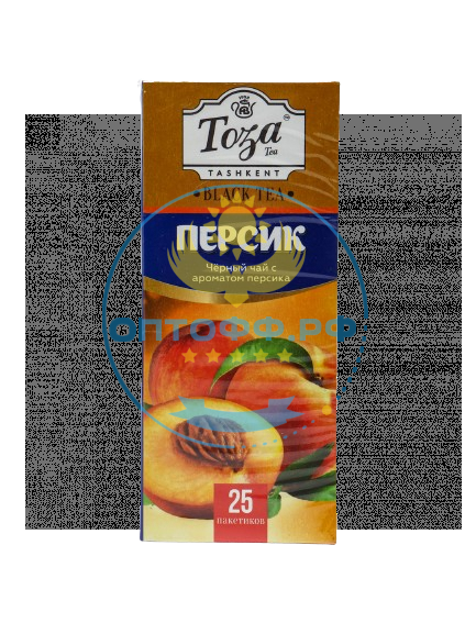 Чай Тоза черный с ароматом персика 25 пакетиков (кор*24)