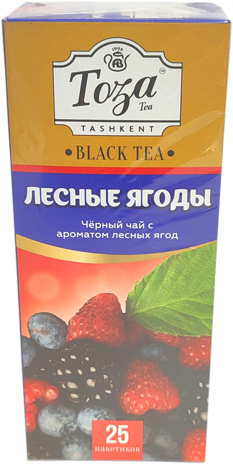 Чай Тоза черный с ароматом лесных ягод 25 пакетиков (кор*24)