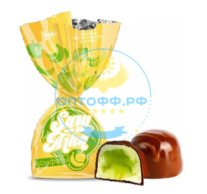Рахат Конфеты Sary Arka со вкусом зеленого яблока и банана 1 кг (кор*5)
