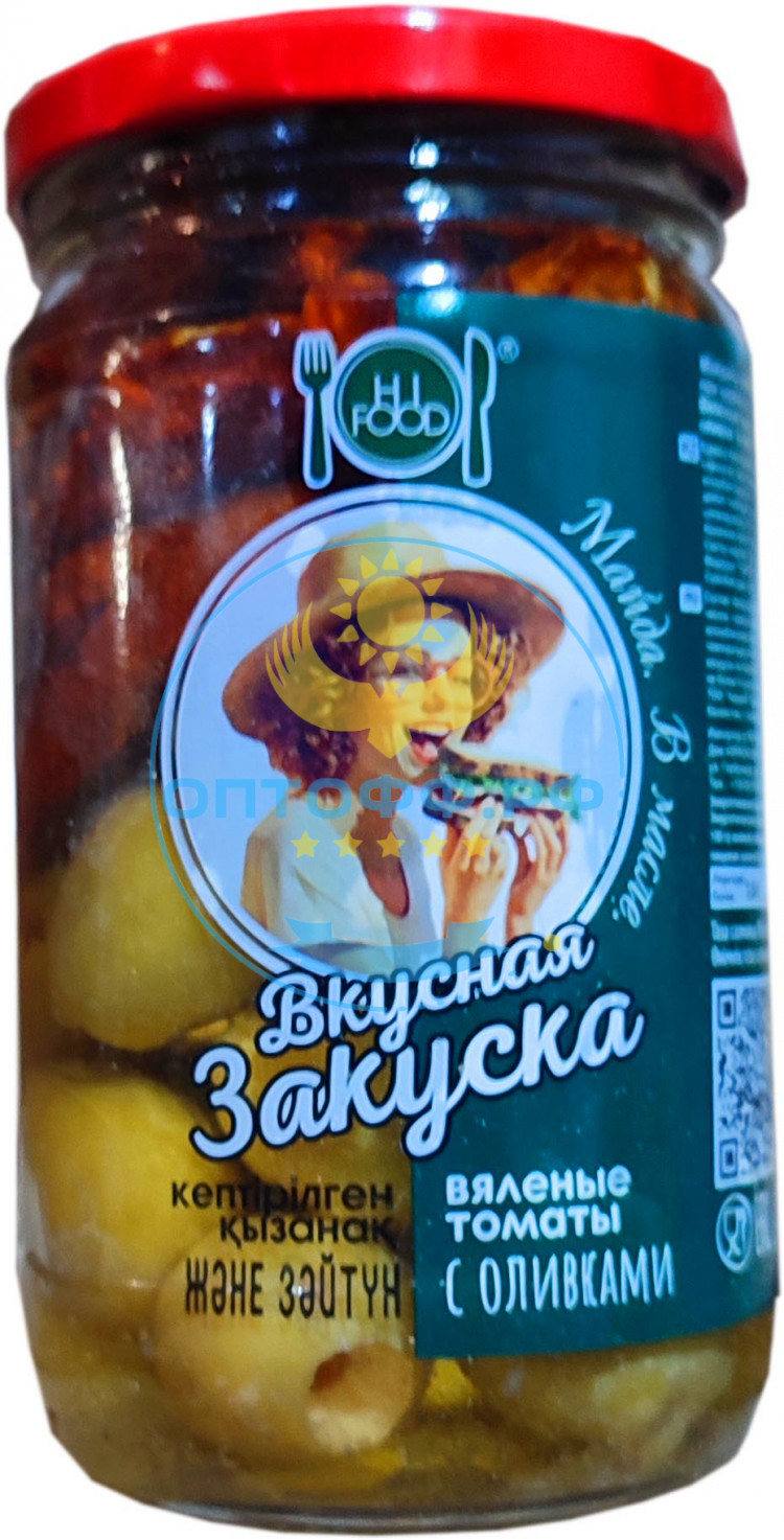 HiFood вкусная закуска Вяленые томаты с оливками 350гр