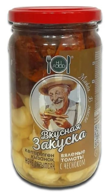 HiFood вкусная закуска Вяленые томаты с чесноком 350гр