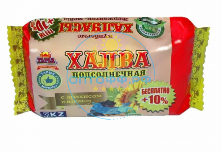 Тараз Халва подсолнечная десертная с арахисом и изюмом 300гр (кор*24)