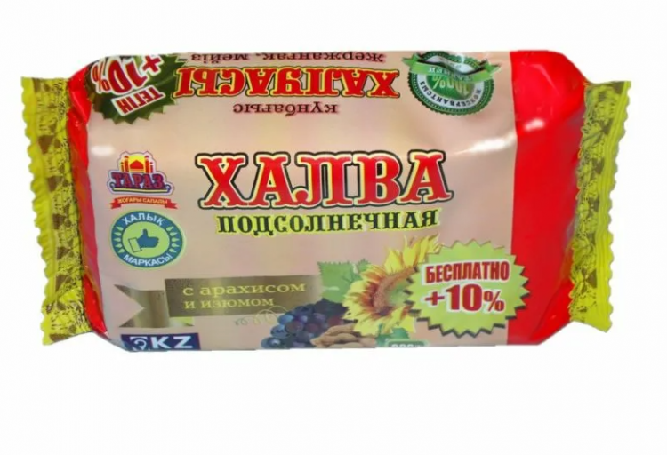 Тараз Халва подсолнечная десертная с арахисом и изюмом 300гр (кор*24)