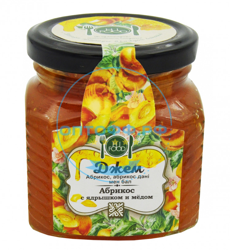 HiFood Джем Абрикос с ядрышком и медом ст/б 300гр (упак*15)