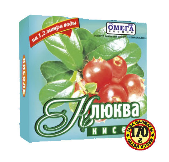 Омега Кисель 170 гр. Клюква (кор*42)