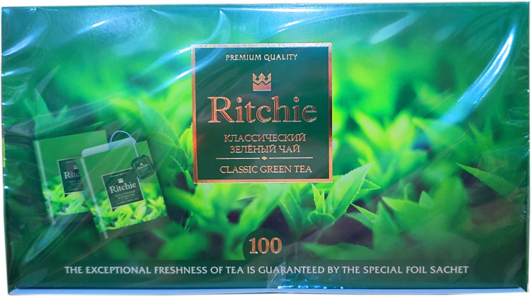 Чай Ritchie 100 пакетов ЗЕЛЕНЫЙ (кор*25)