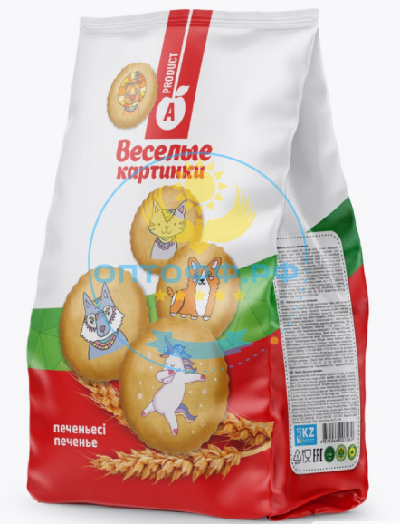 Алматинский продукт Печенье Весёлые картинки 300гр (кор*20)