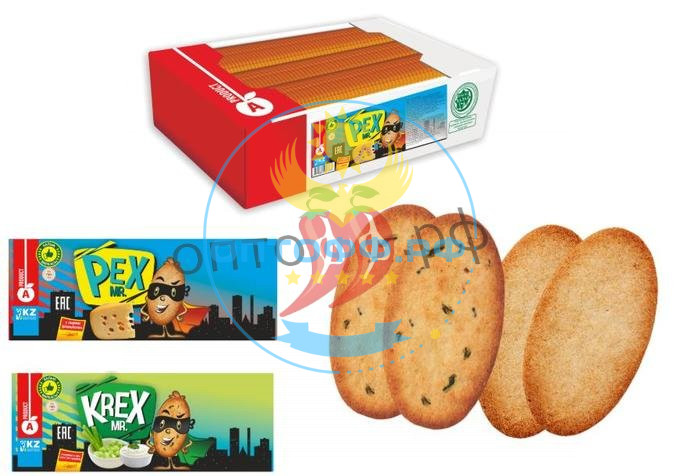 Алматинский продукт Печенье Мister KREX 1,5 кг со сметаной и луком (кор*6)