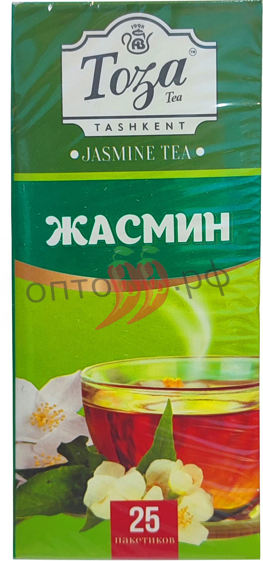 Чай Тоза зеленый с ароматом жасмина 25 пакетиков (кор*24)