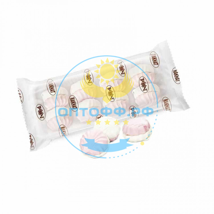 Рахат Зефир Бело-розовый пп/пл 330 гр. (кор*6)