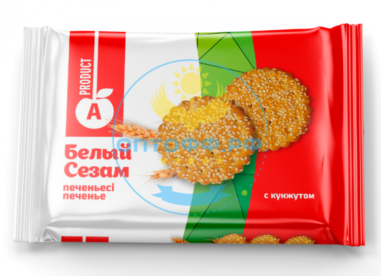 Алматинский продукт Печенье Белый Сезам 360гр (кор*8)