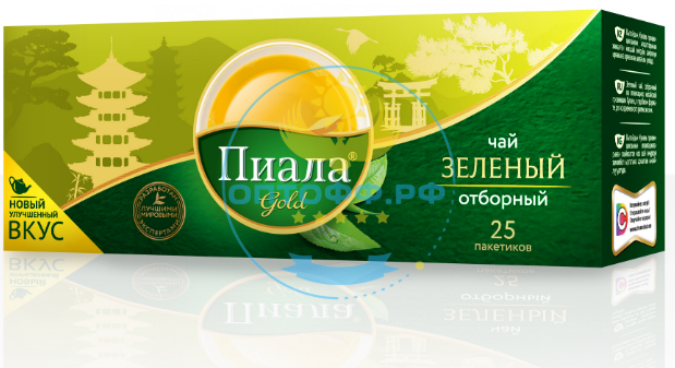 Чай Пиала Голд 25 пак. зеленый (кор 90)