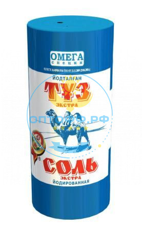 Омега Соль пищевая йодированная экстра 200гр. туба (кор*30)