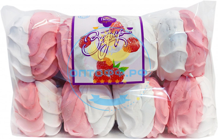 ПЕТРОКОНДИТЕР Зефир Малина-Сливки 1,8 кг (в кор. 4 шт по 450гр)